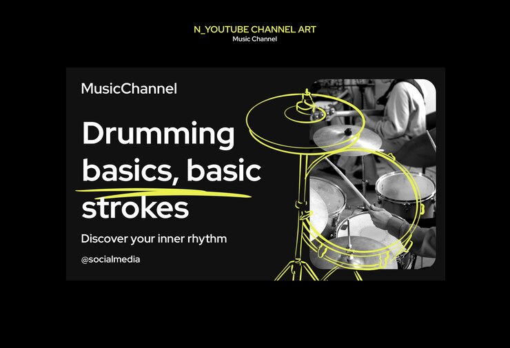Kostenlose PSD musikkanal youtube-kanal-art-vorlage