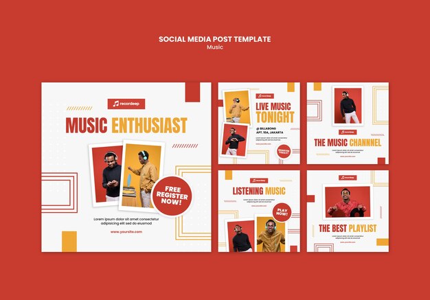 Musikkonzept Social Media Post Vorlage