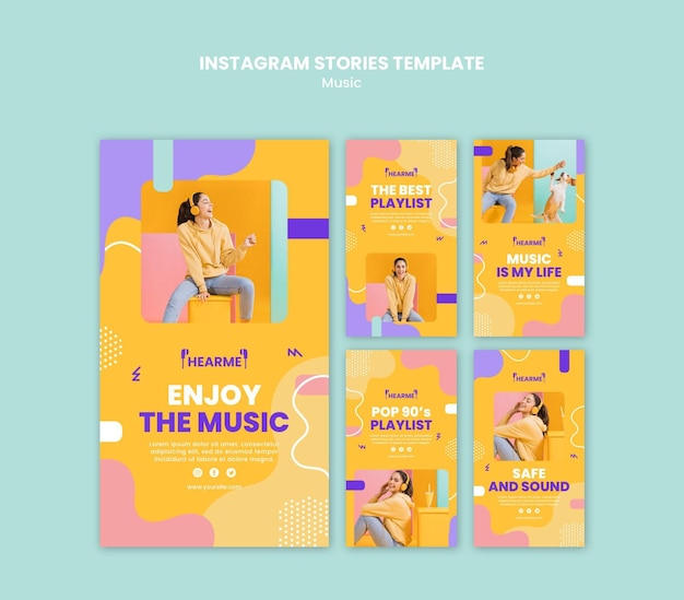 Musikplattform Instagram Geschichten Vorlage