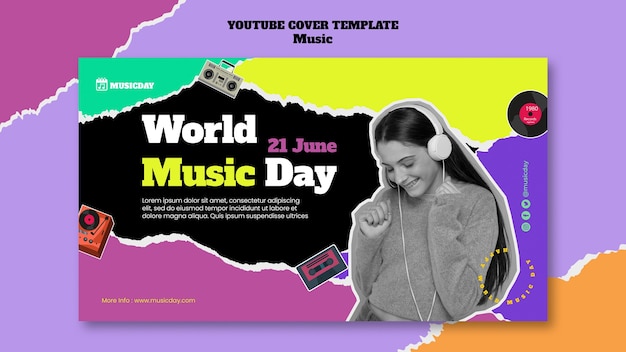 Musikvorlage im flachen Design