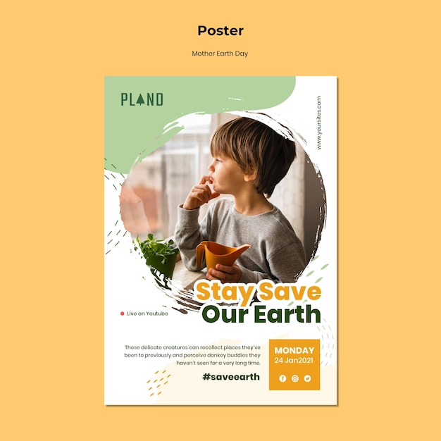 Mutter Erde Tag Poster Vorlage mit Foto