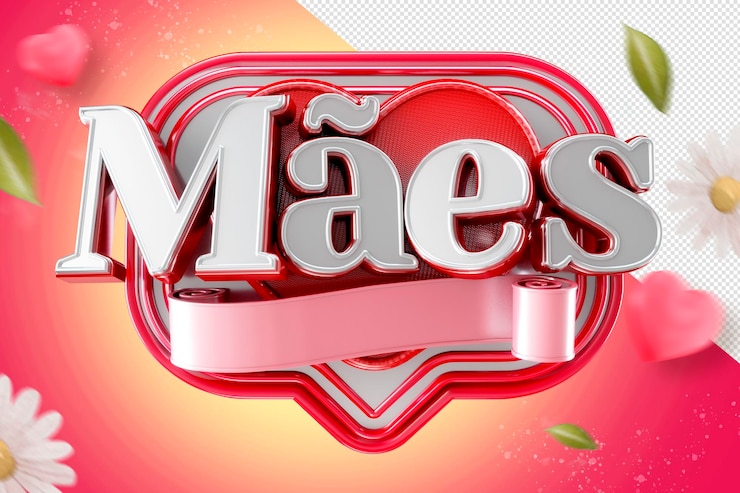 Kostenlose PSD muttertag 3d-render-logo