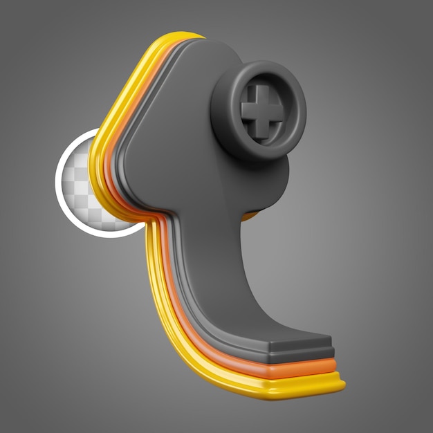 Nach oben zeigender Pfeil mit Symbol „Hinzufügen“ 3D-Illustration