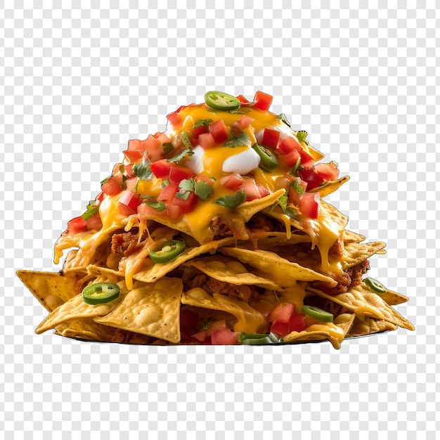 Nachos, isoliert auf durchsichtigem hintergrund