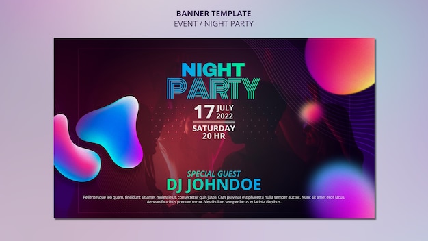 Nachtparty-Banner-Template-Design