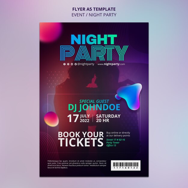 Nachtparty-Poster-Vorlagendesign