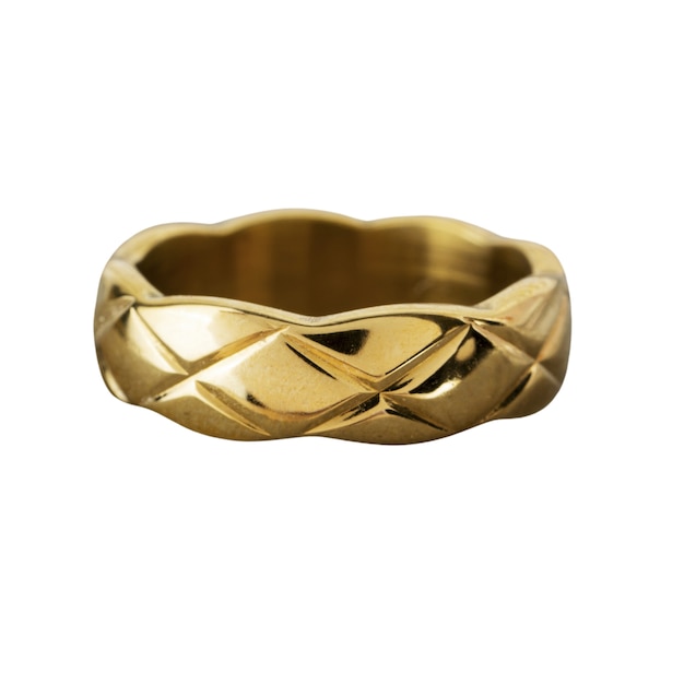 Nahaufnahme des isolierten goldenen rings