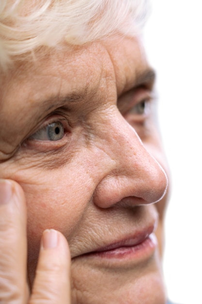 Nahaufnahme des Porträts einer alten Frau