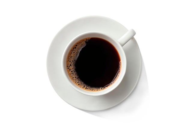 Nahaufnahme von einem isolierten Kaffeebecher