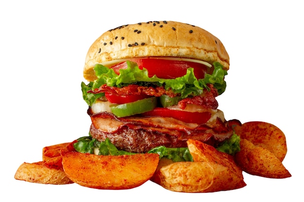 Nahaufnahme von Hamburger isoliert