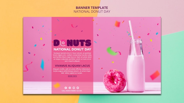 Kostenlose PSD national donut day banner style