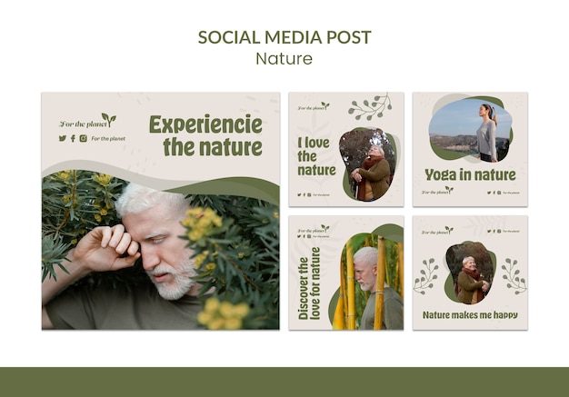 Kostenlose PSD natur instagram posts vorlagendesign