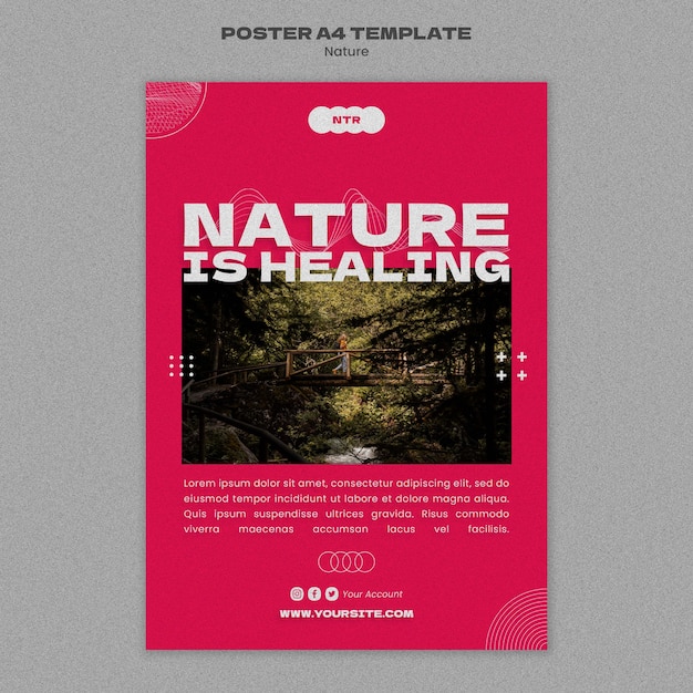 Kostenlose PSD naturplakatschablonendesign