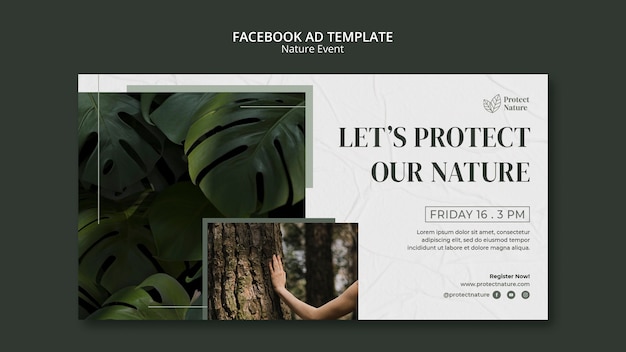 Naturschutz-Social-Media-Promo-Vorlage mit Vegetation