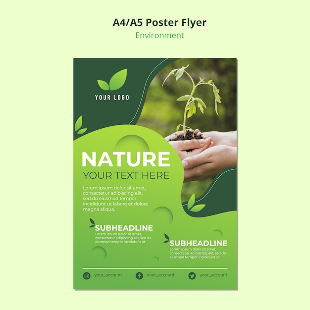 Naturumgebung für Plakatschablone