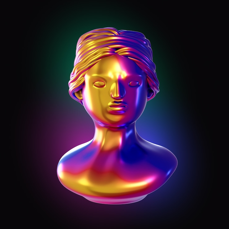 Kostenlose PSD neon-statue-ikone-design
