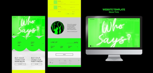 Neon-website-vorlage