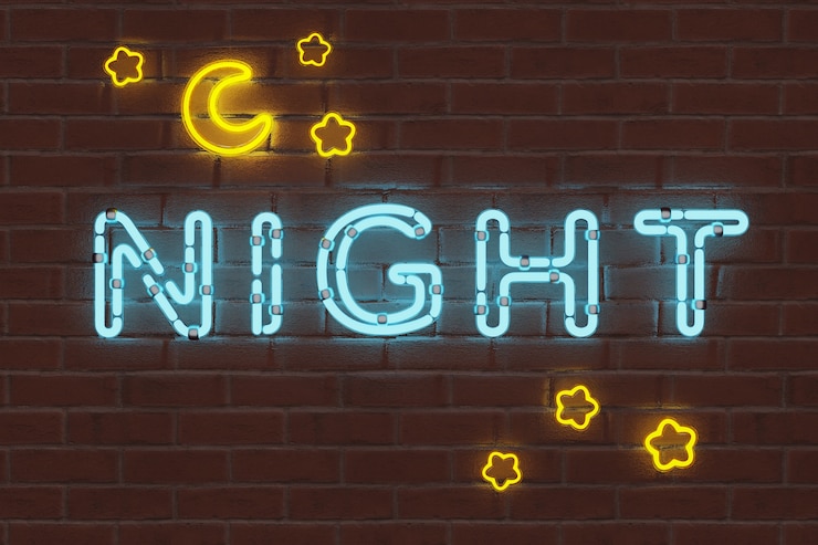 Kostenlose PSD neon-wort-hintergrund