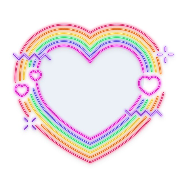 Neonschild für den Valentinstag isoliert