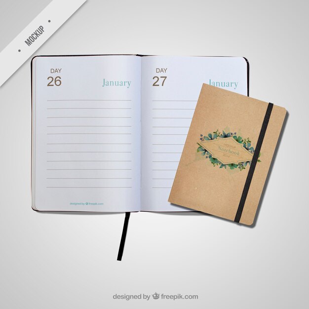 Kostenlose PSD netter terminbuch mockups