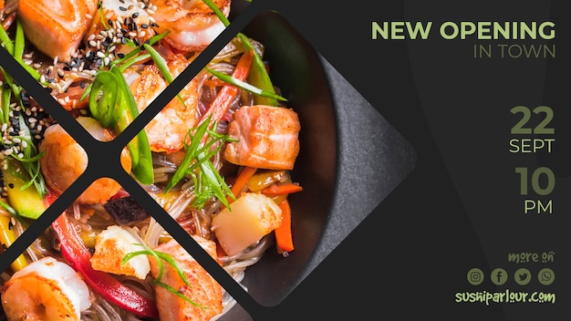 Netzfahnenschablone für japanisches Restaurant