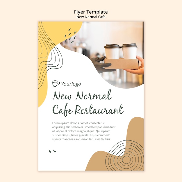 Neuer normaler cafe template flyer