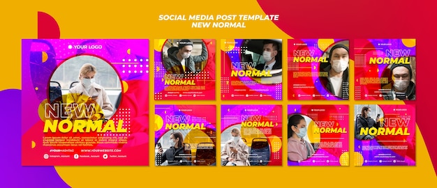 Kostenlose PSD neuer normaler social media post