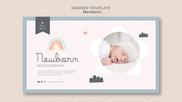Neugeborene Baby Banner Vorlage Design
