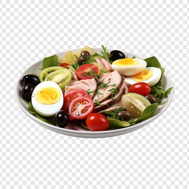 Nicoise-salat isoliert auf durchsichtigem hintergrund