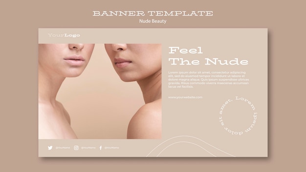 Kostenlose PSD nude beauty banner vorlage