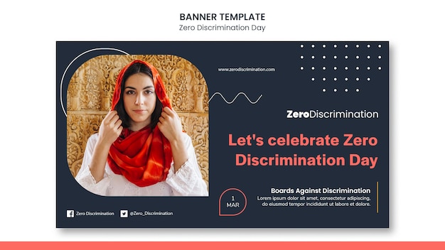 Null Diskriminierung Tag Banner Vorlage