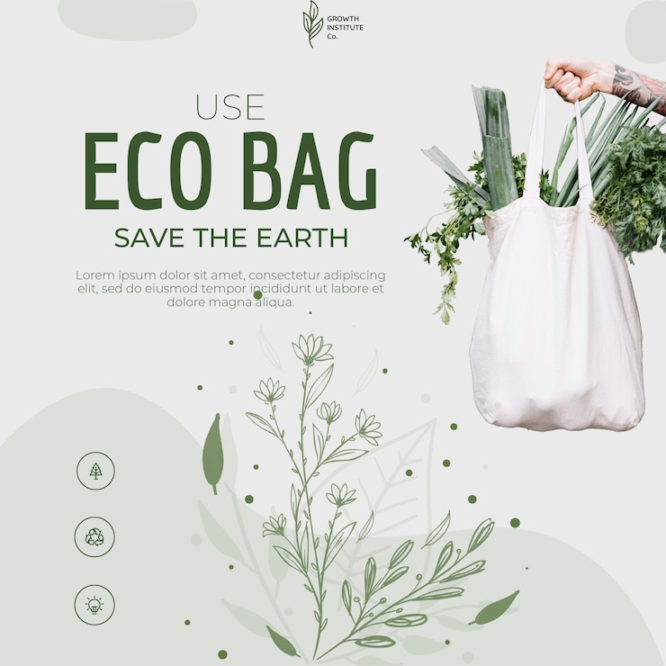 Kostenlose PSD öko-taschenrecycling für umwelt und einkauf