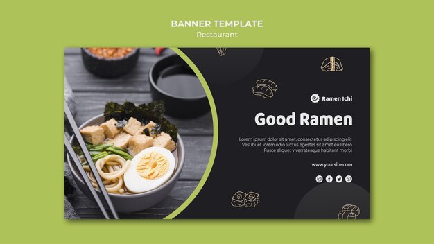 Kostenlose PSD oishi ramen restaurant banner vorlage