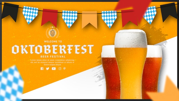 Oktoberfest-Biergläser mit Girlande