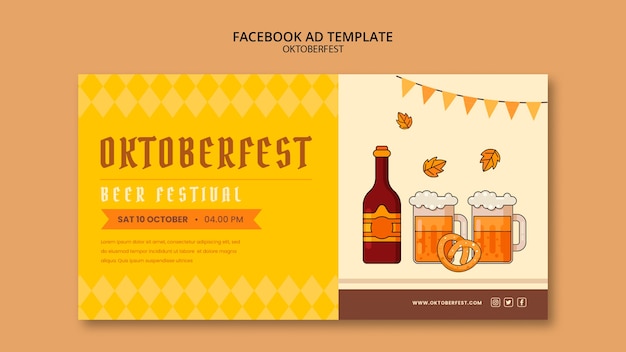 Kostenlose PSD oktoberfest-facebook-werbevorlagendesign