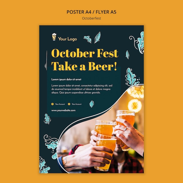 Oktoberfest festival flyer vorlage