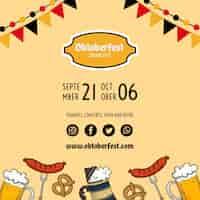 Kostenlose PSD oktoberfest flyer vorlage