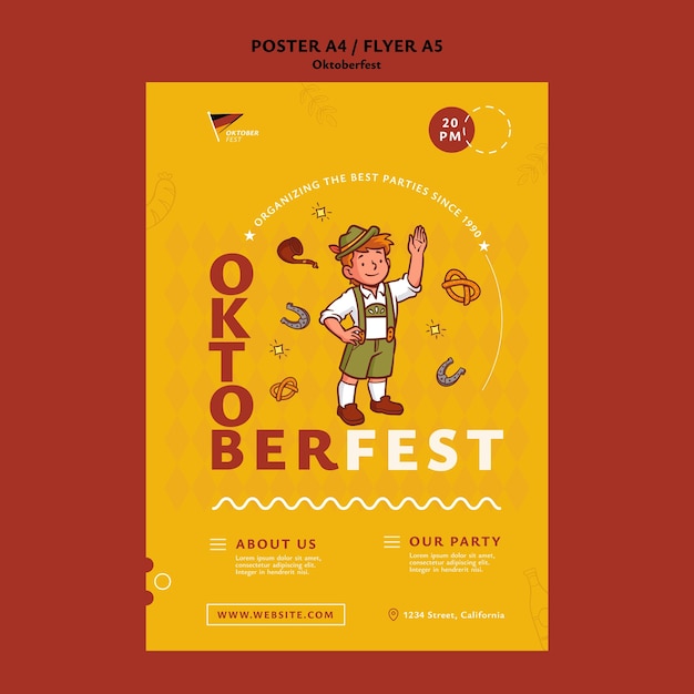 Kostenlose PSD oktoberfest-vorlagendesign