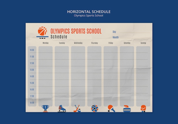 Kostenlose PSD olympische sportschule vorlage design