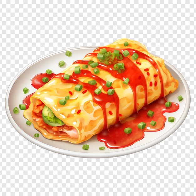 Kostenlose PSD omurice isoliert auf durchsichtigem hintergrund