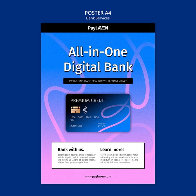 Online-Banking-Vorlage mit Farbverlauf