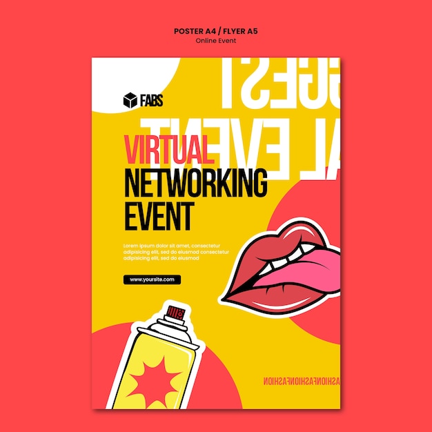 Kostenlose PSD online event poster vorlage