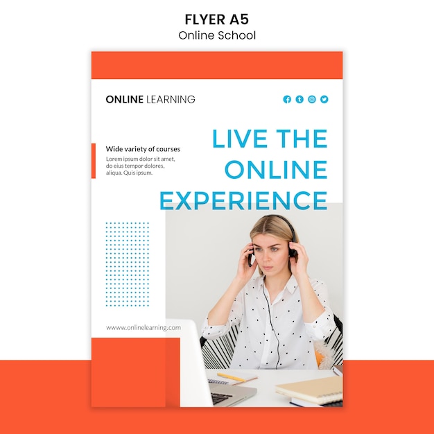 Online-Schulflyer-Vorlagenentwurf