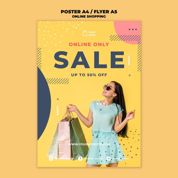 Online-Shopping-Flyer-Vorlagenstil