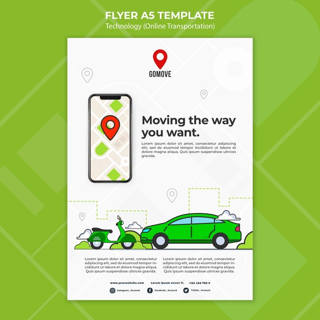 Online-Transport Flyer Vorlage