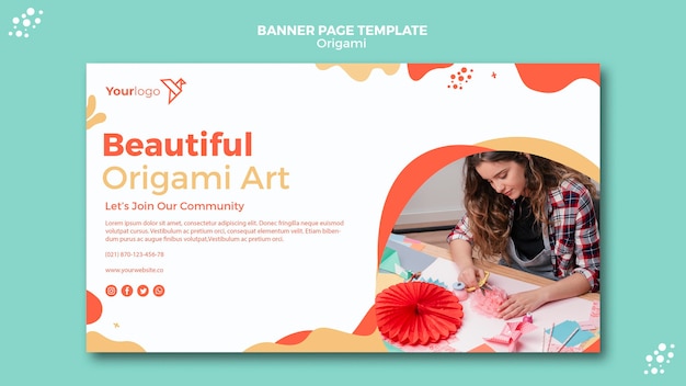 Kostenlose PSD origami banner vorlage design