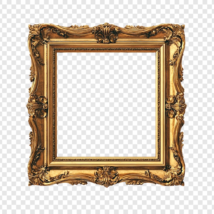 Kostenlose PSD ornamenter goldener bildrahmen antiker stil elegantes und luxuriöses design leerer rahmen