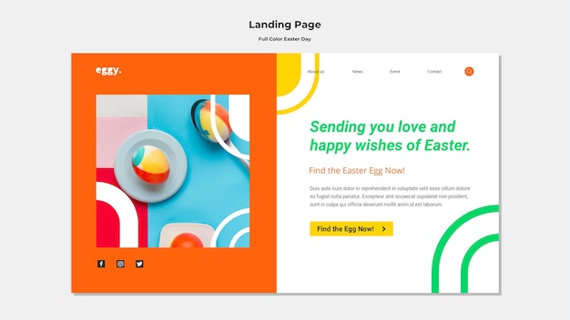 Osterseite Landingpage mit bunten Details