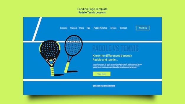 Kostenlose PSD paddle-tennis-vorlage im flachen design