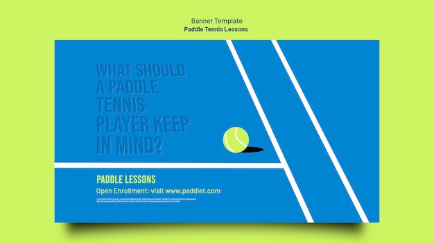 Kostenlose PSD paddle-tennis-vorlage im flachen design